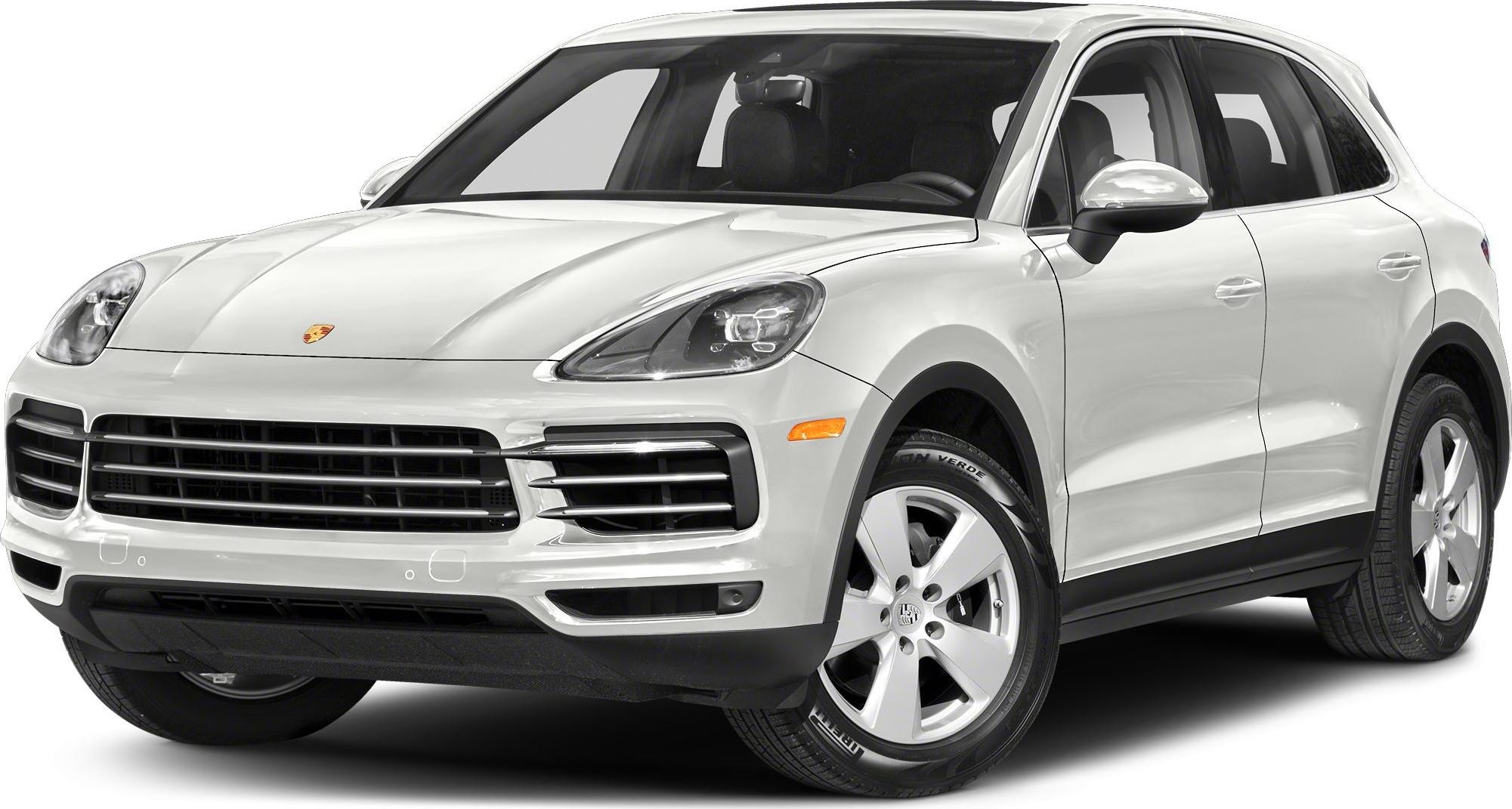 Front and side exterior of white luxury SUV