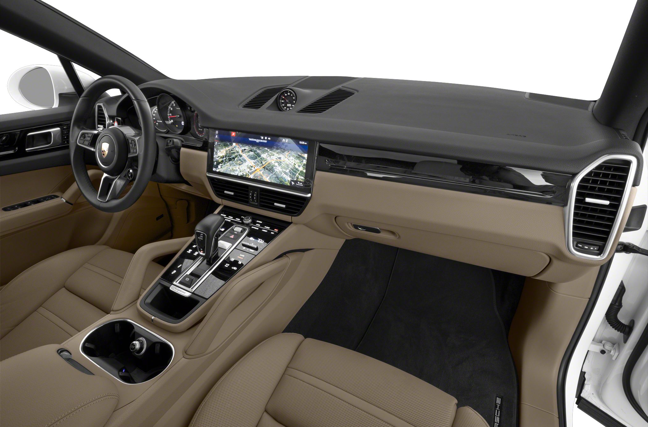 Luxury SUV interior with advanced dashboard and center console
