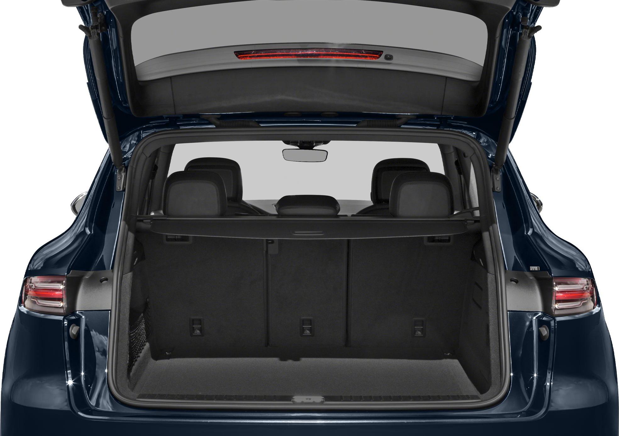 Open trunk and rear seating area with spacious cargo space