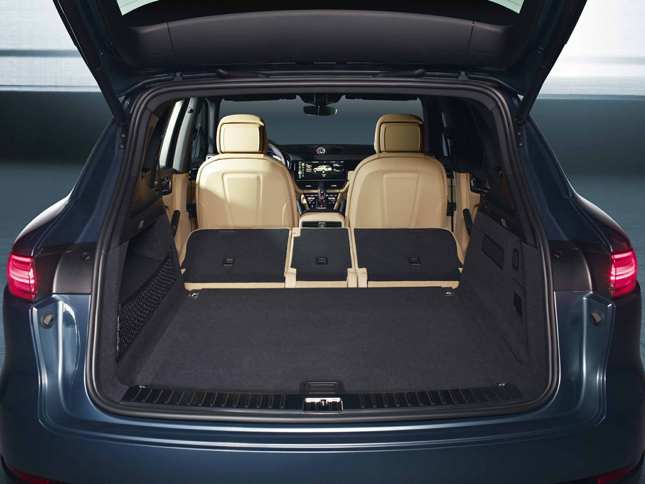 Large rear cargo space with folded rear seats