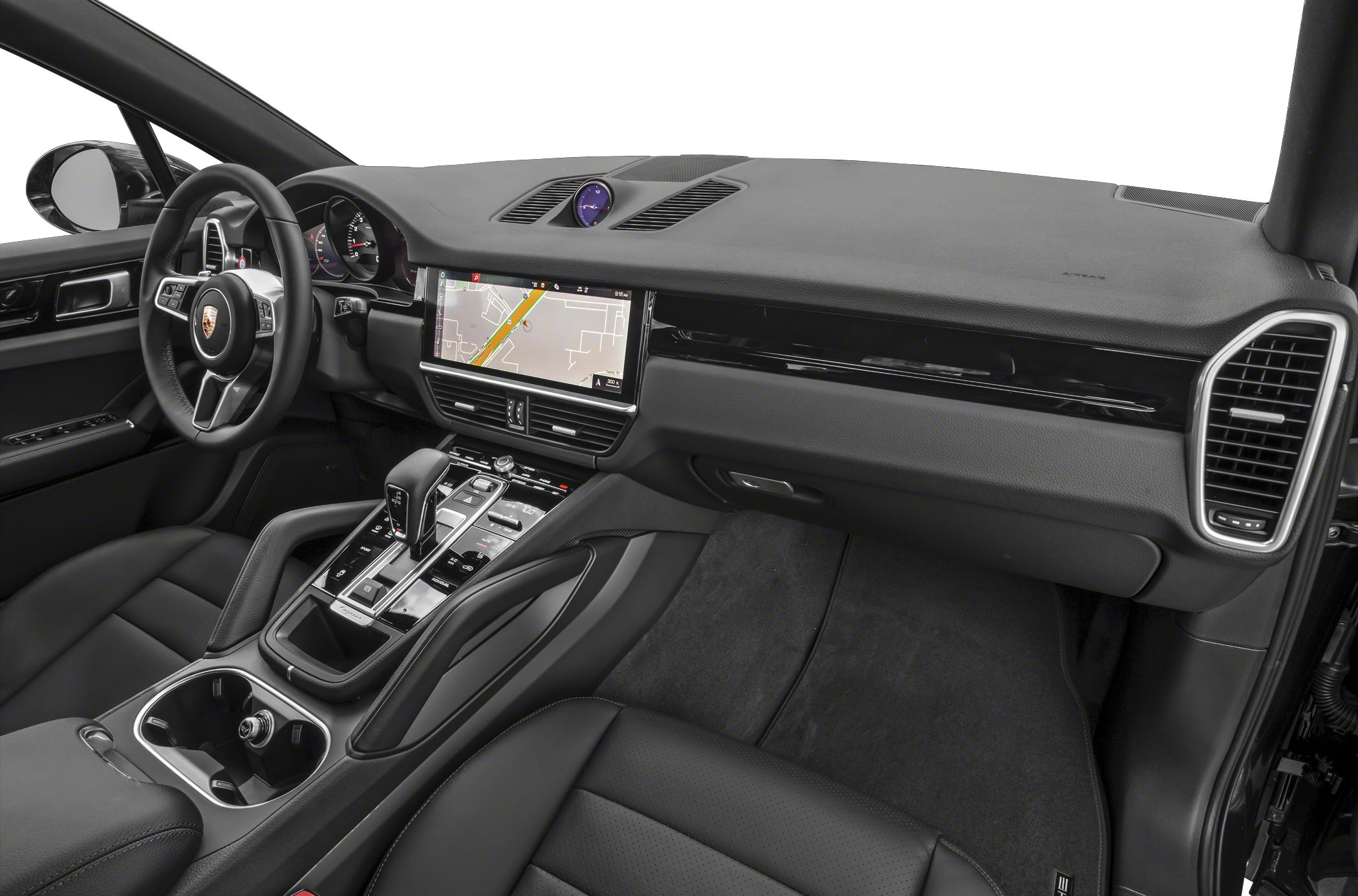 Modern luxury interior with touchscreen navigation and sleek dashboard design