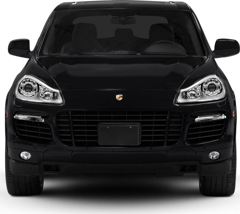 Front view with LED headlights and bold grille design