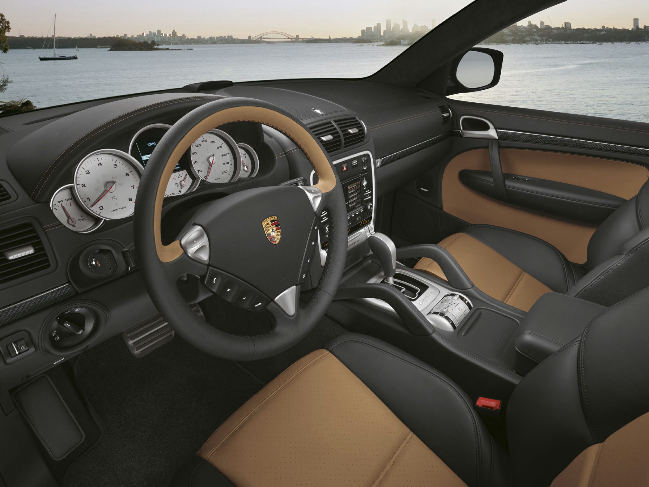 Luxury leather seats with modern dashboard and instrument cluster