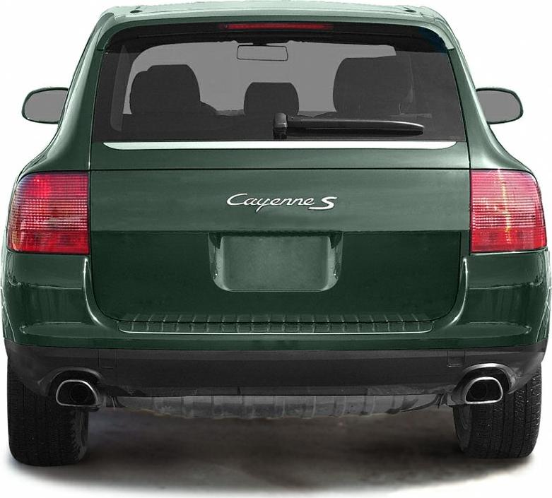 Rear view with tail lights, dual exhausts, rear windshield wiper