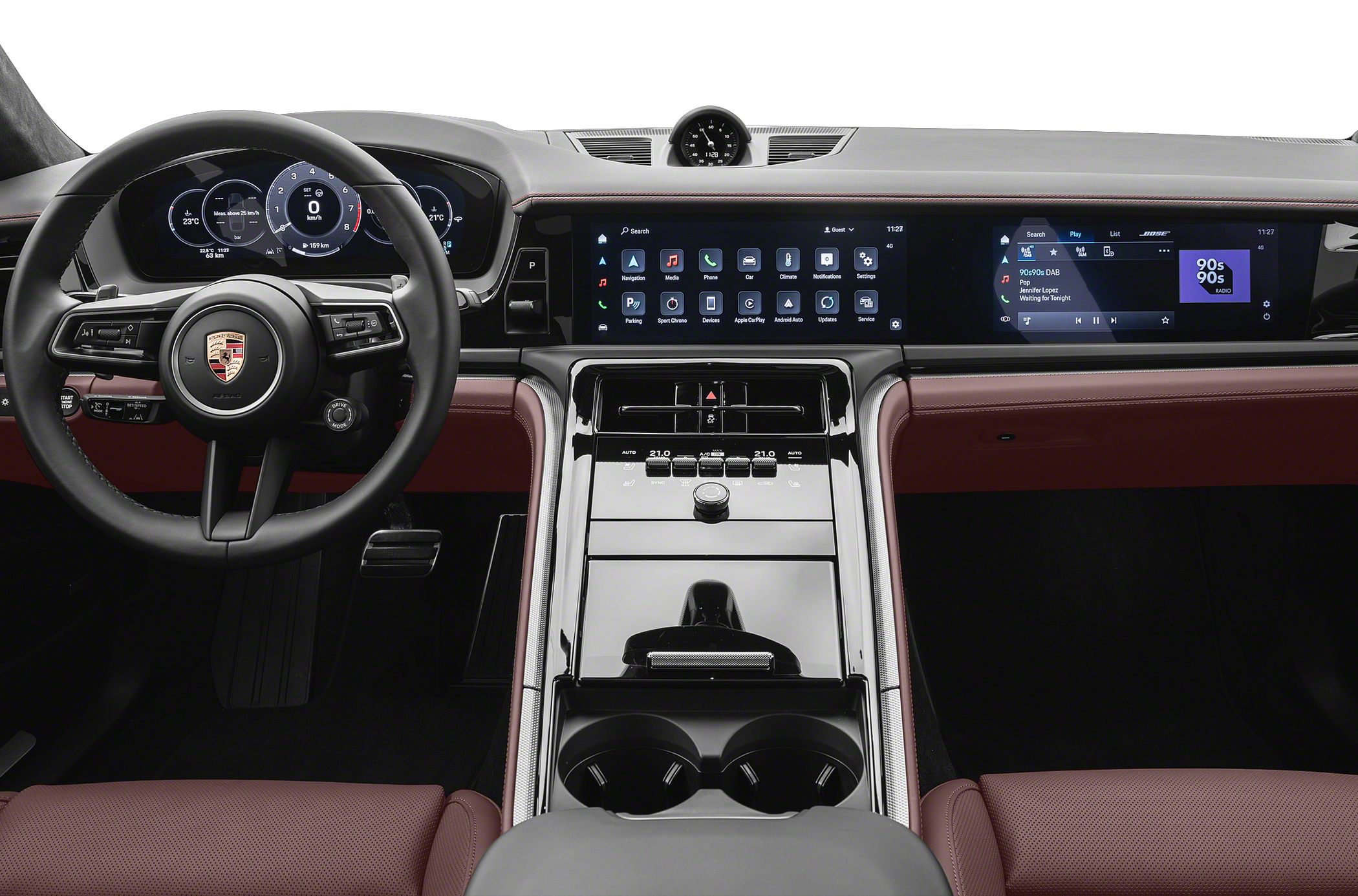 Digital dashboard, touchscreen center console, luxury interior