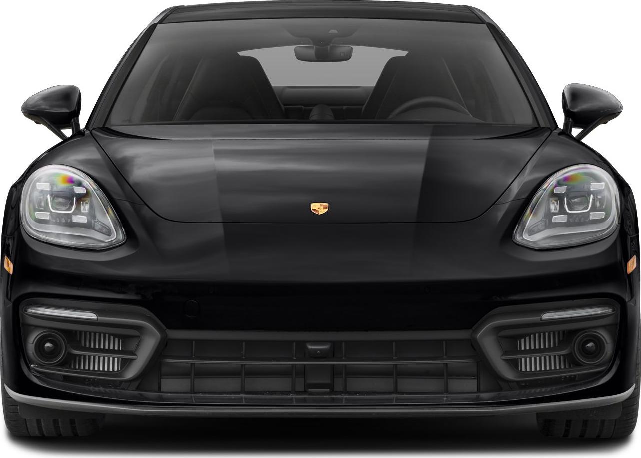 Front view with distinctive headlights and sleek grille design