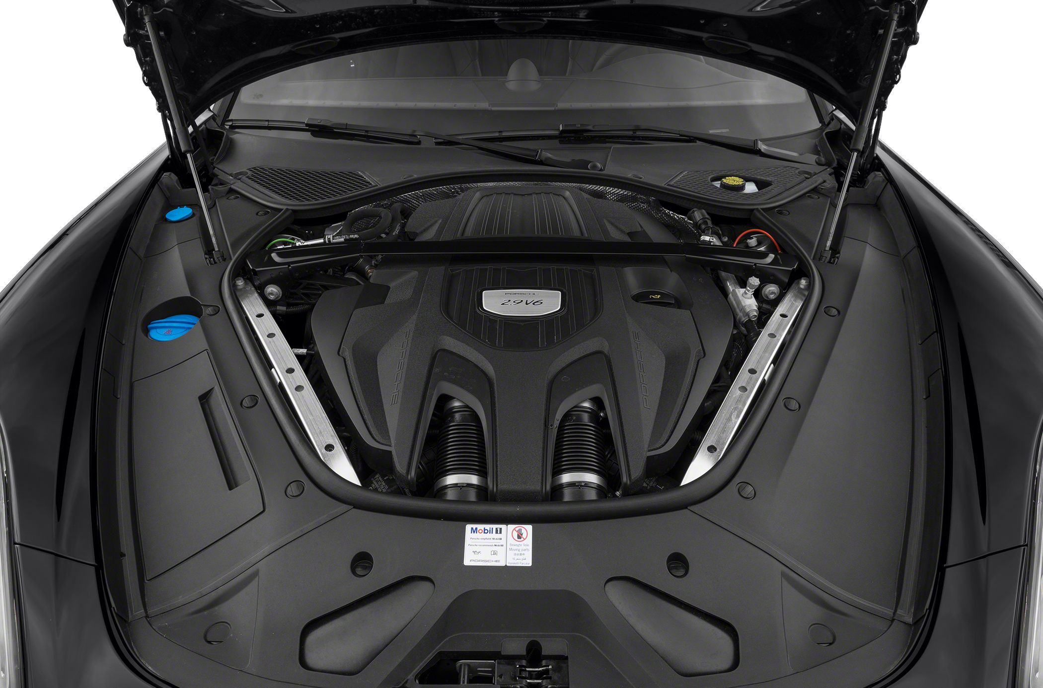 2.9L V6 engine bay with modern engine cover