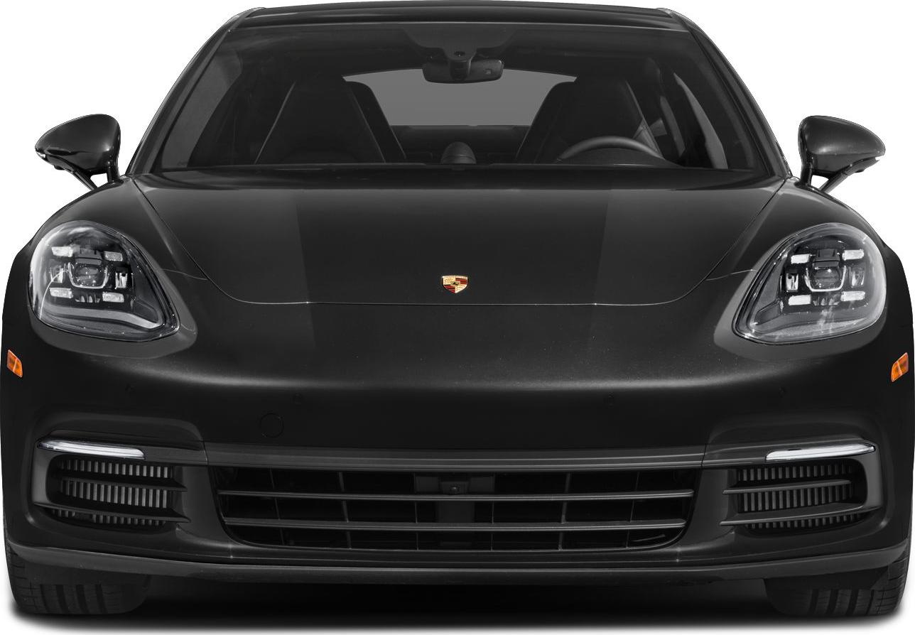Front view with distinctive LED headlights and aerodynamic hood