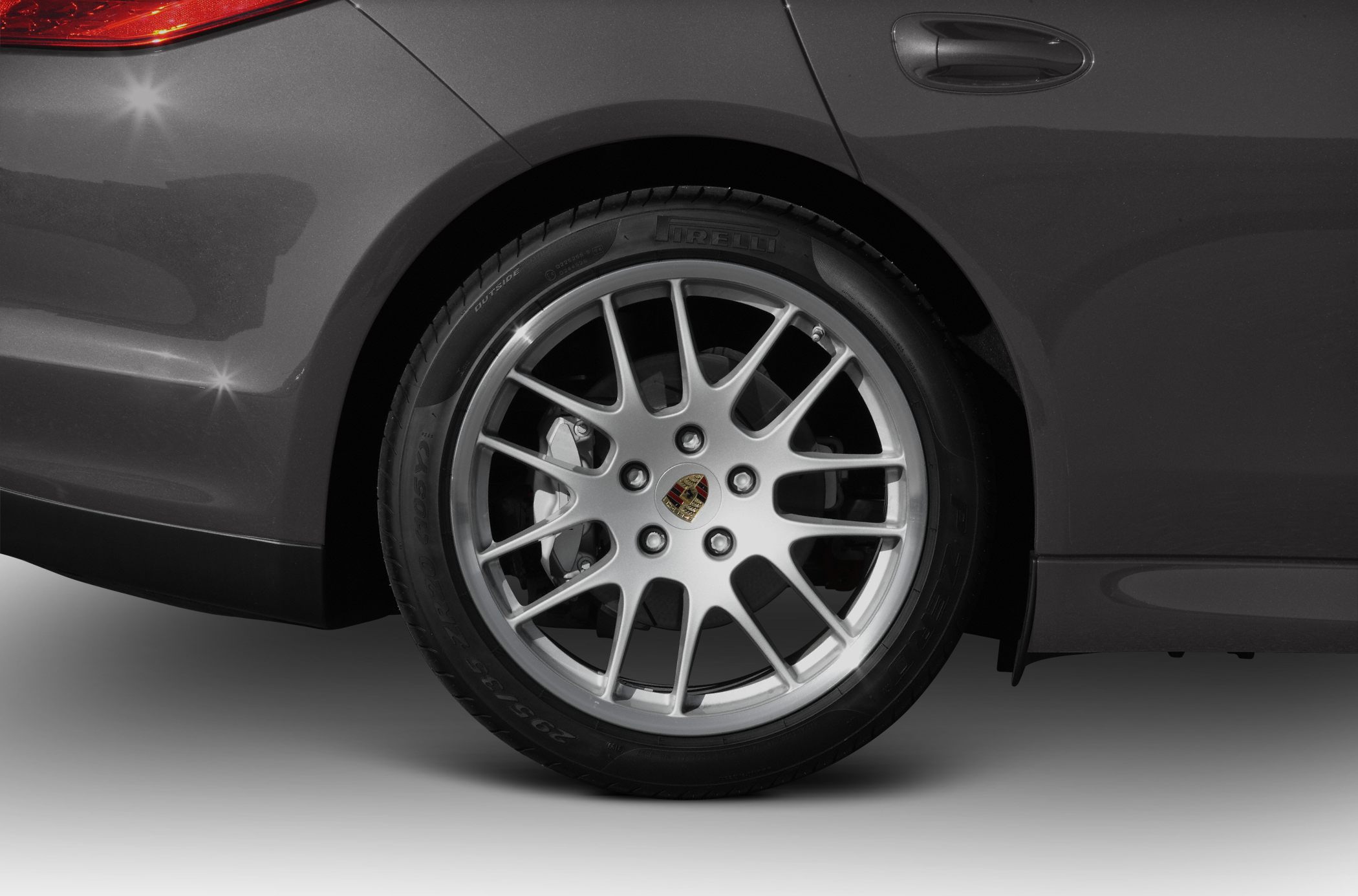 Rear alloy wheel with multi-spoke design and visible brake caliper