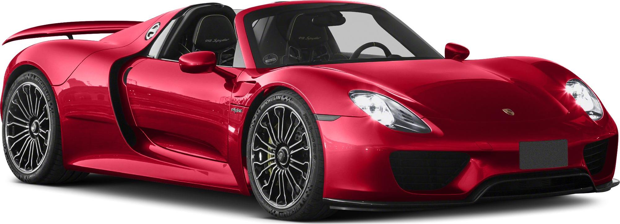 Red convertible with aerodynamic body and prominent wheel design