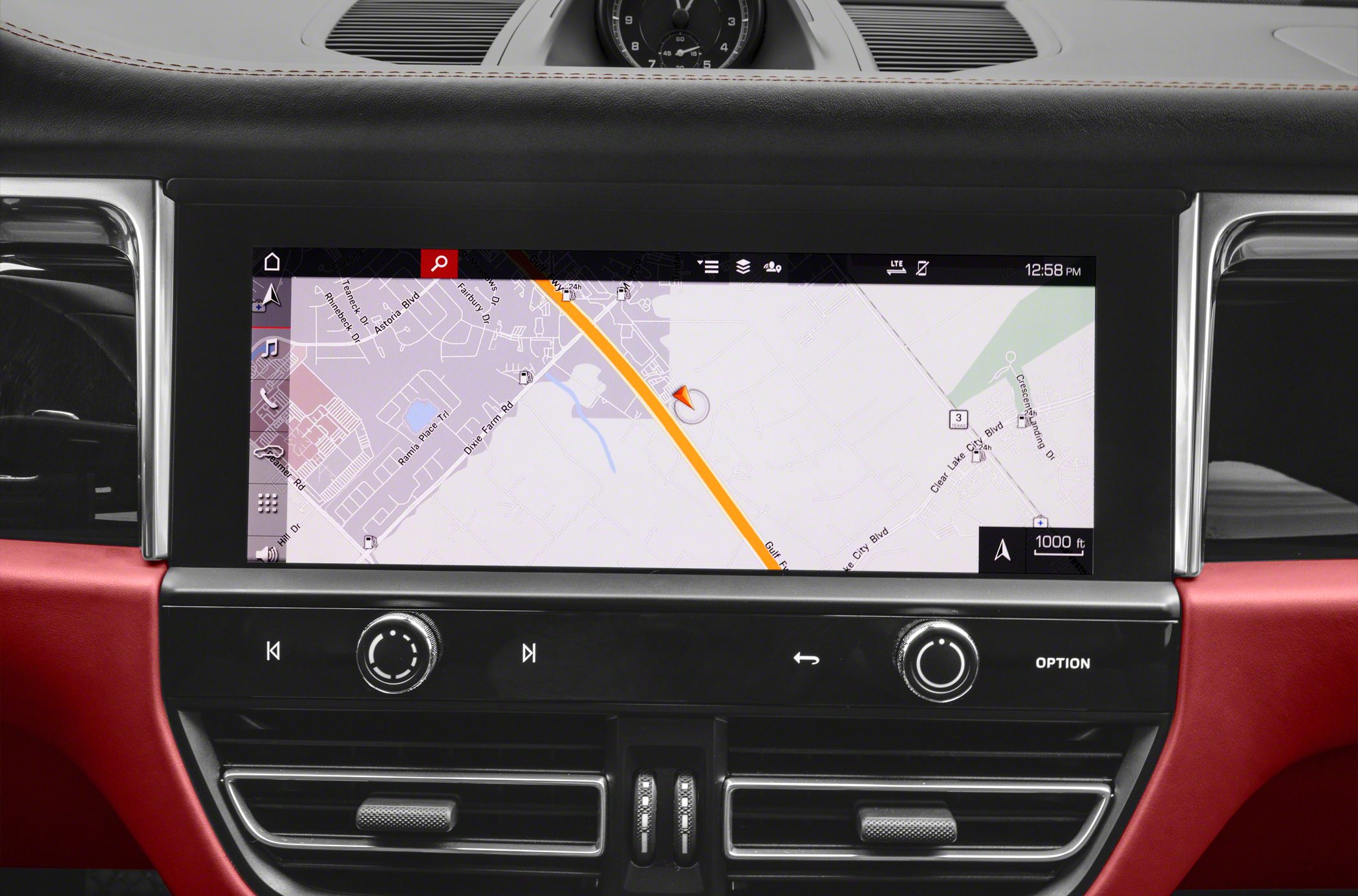 Touchscreen navigation system with climate control vents