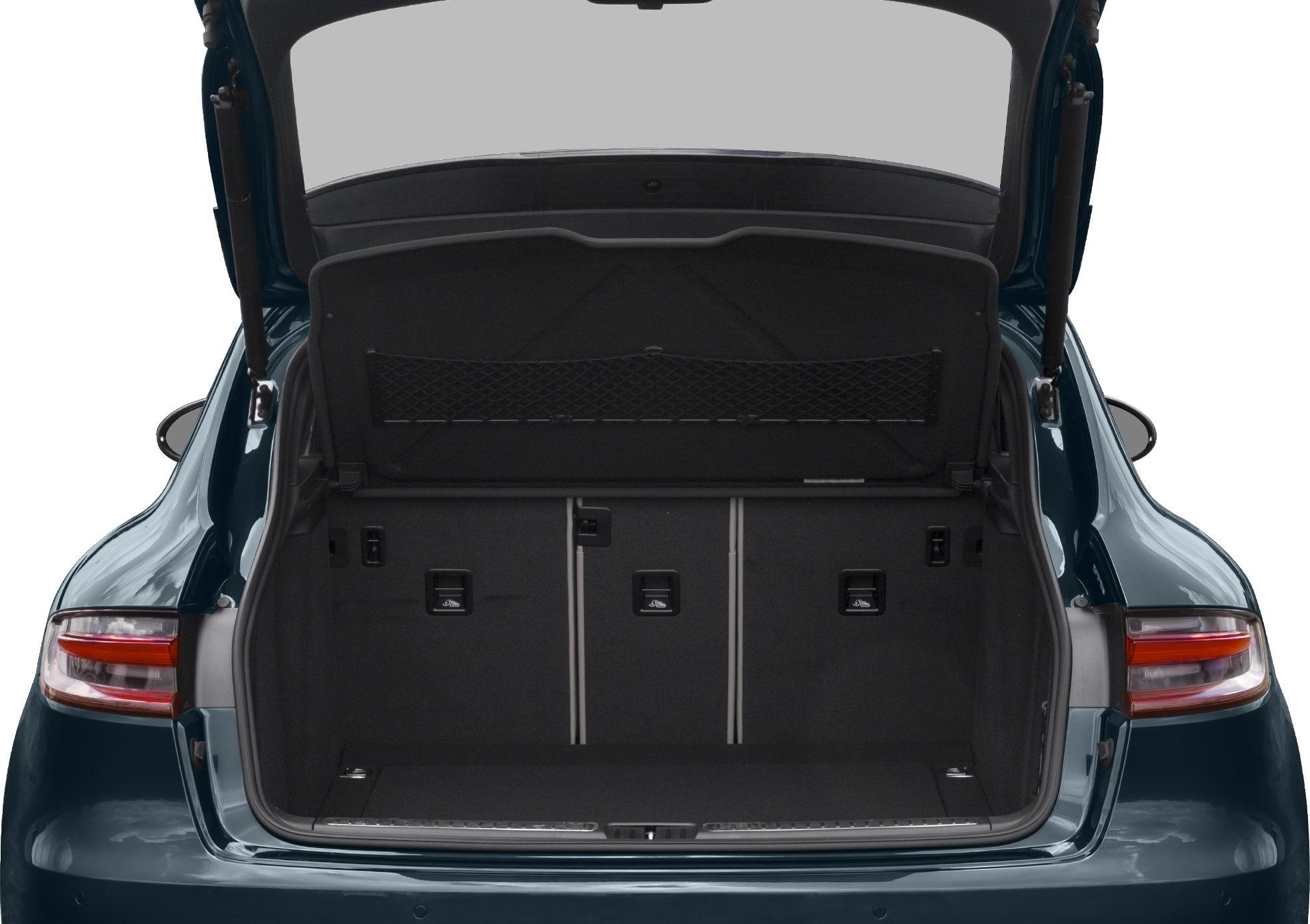 Open trunk space with rear cargo area and net storage pocket