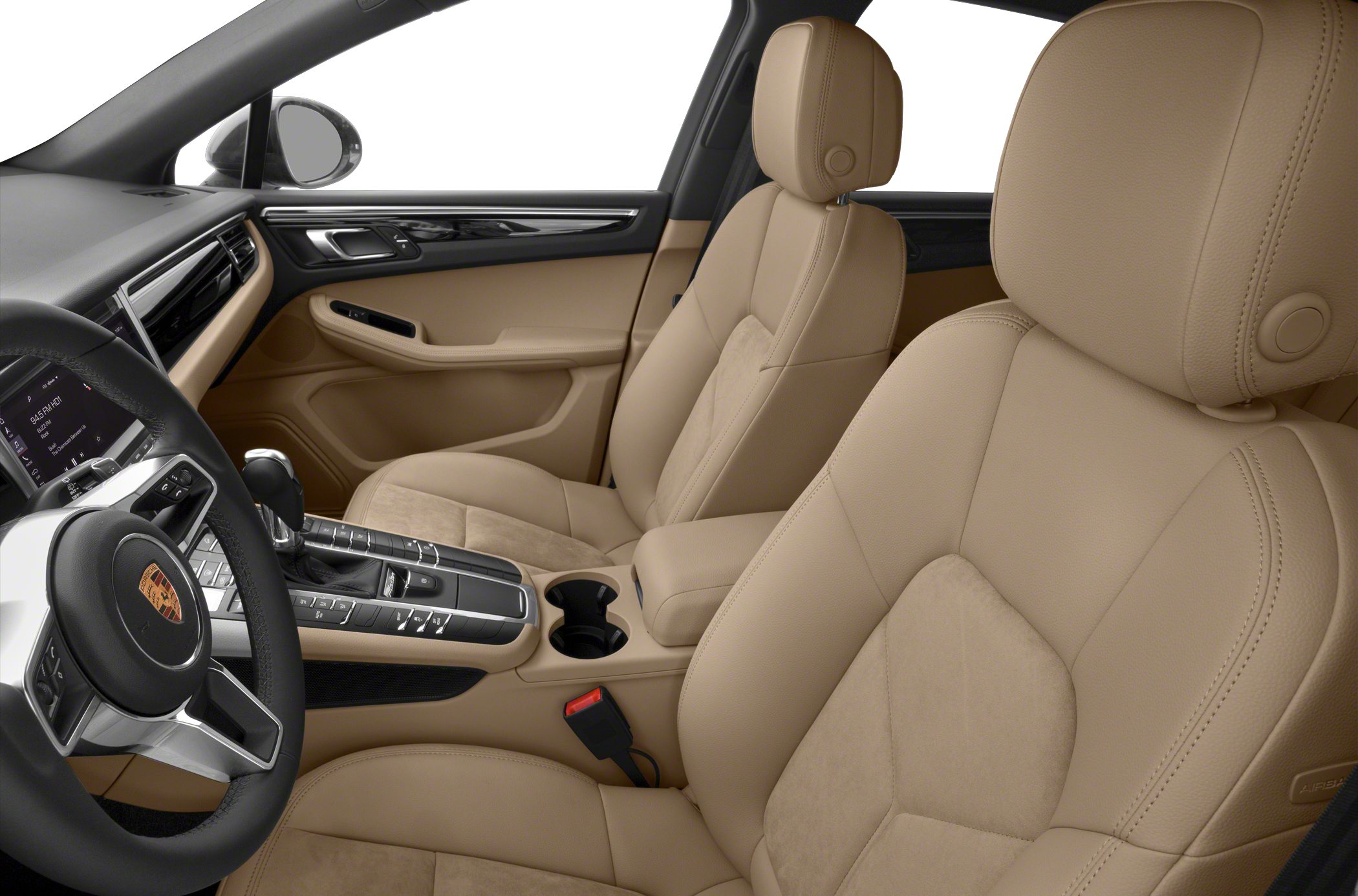 Luxurious beige leather seats and modern dashboard cockpit