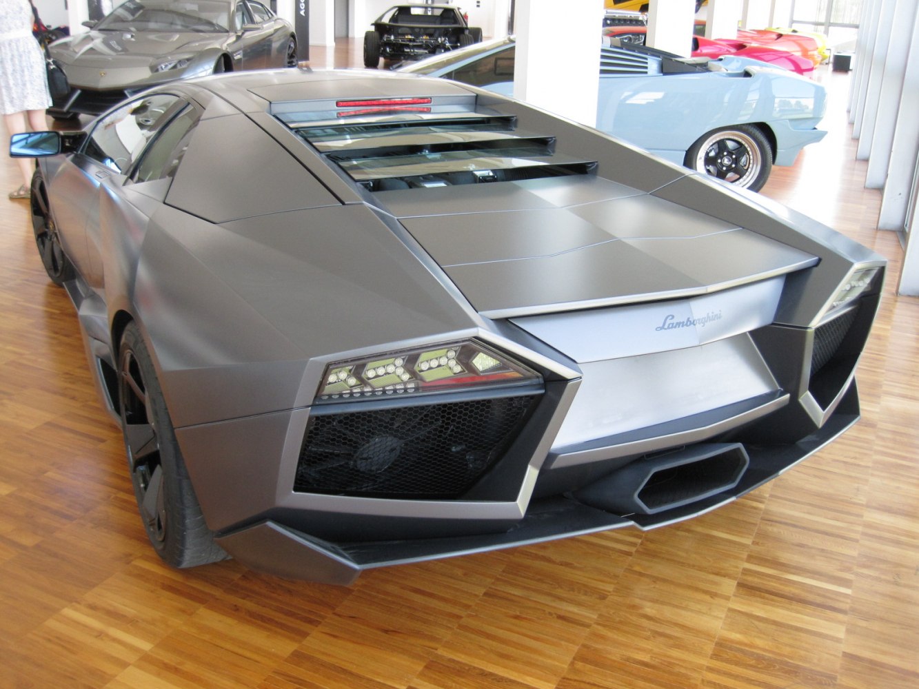 Rear view with angular aerodynamic design and LED tail lights