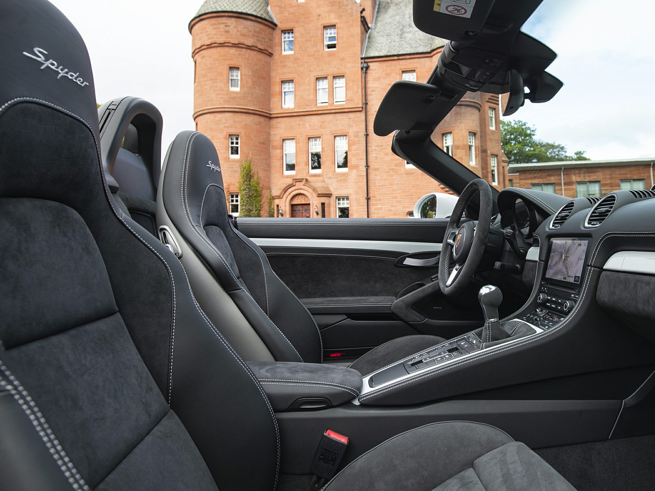 Alcantara-trimmed seats and manual gearbox in sporty convertible interior