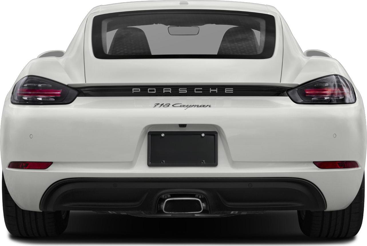 Rear view with distinctive taillights and centered exhaust pipe