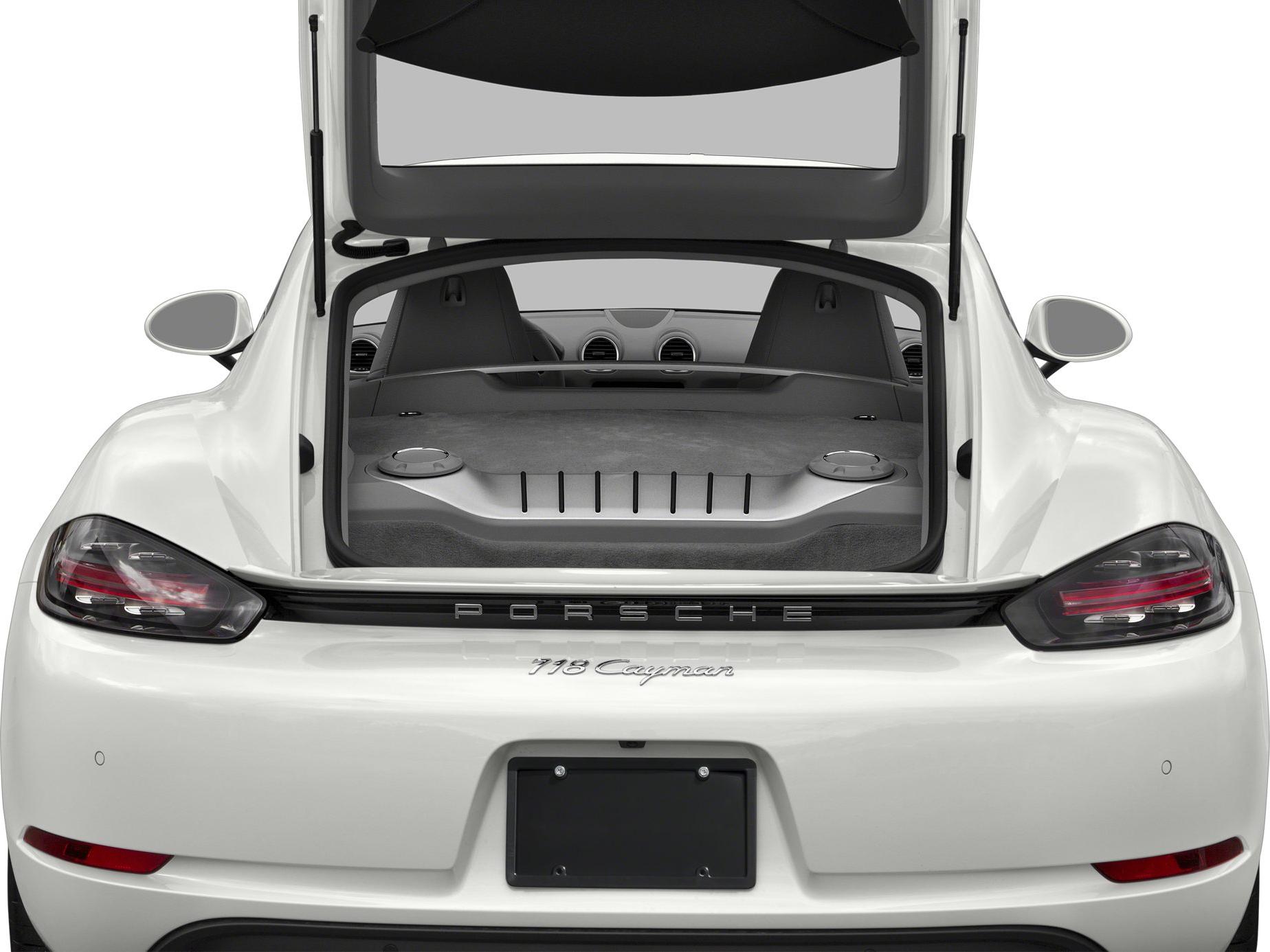 Rear trunk with open hatch and visible interior storage.