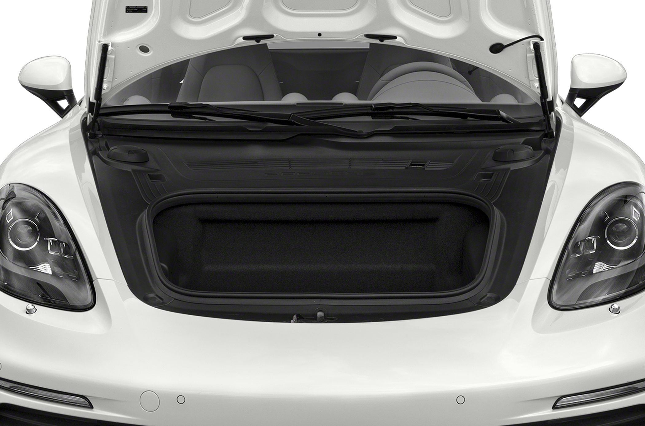Front trunk storage compartment on sports car