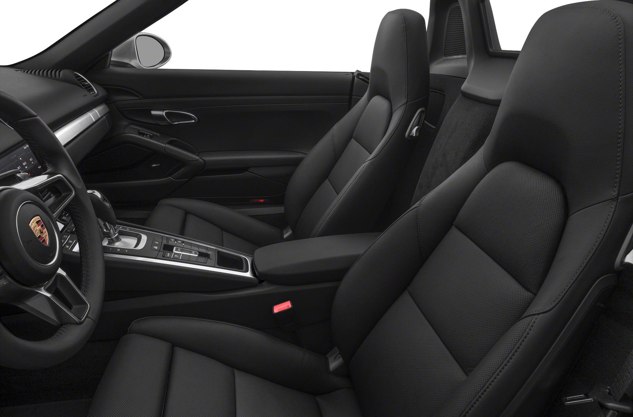 Black leather seats and sporty interior cabin with advanced center console controls