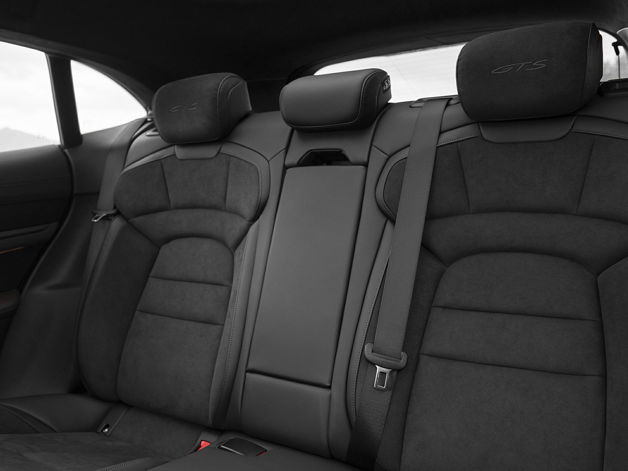 Rear seat interior with GTS headrests and premium upholstery