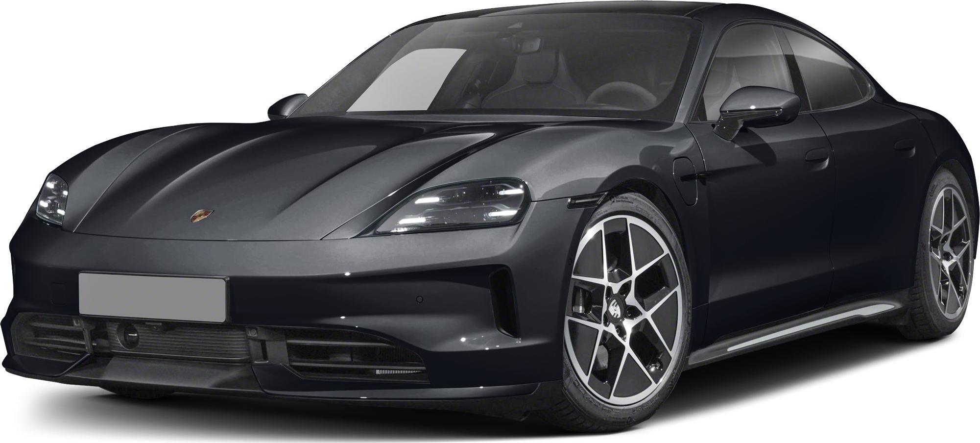 Front view with sleek headlights and distinctive alloy wheels