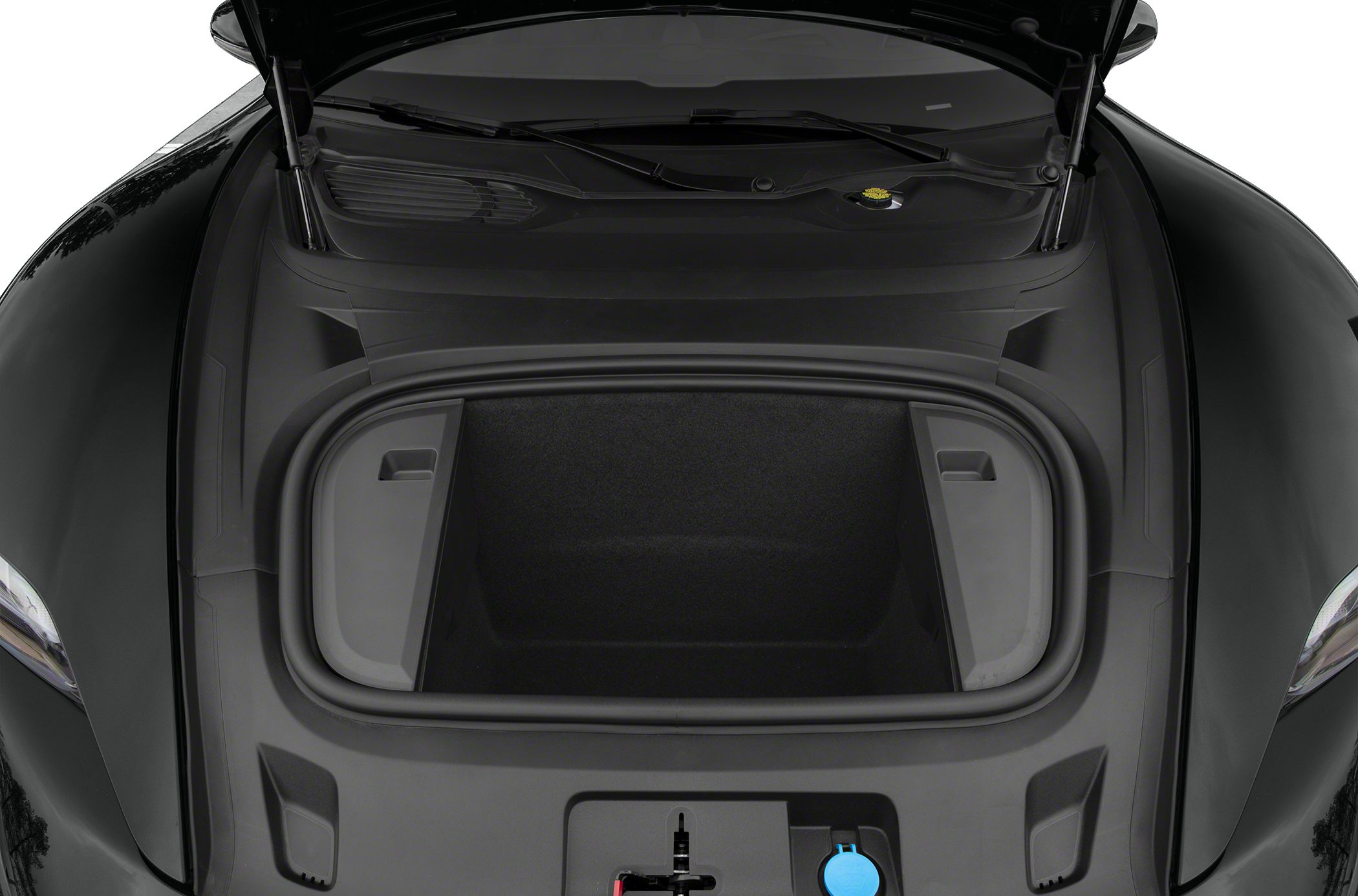 Spacious front trunk storage compartment with clean design and secure sealing