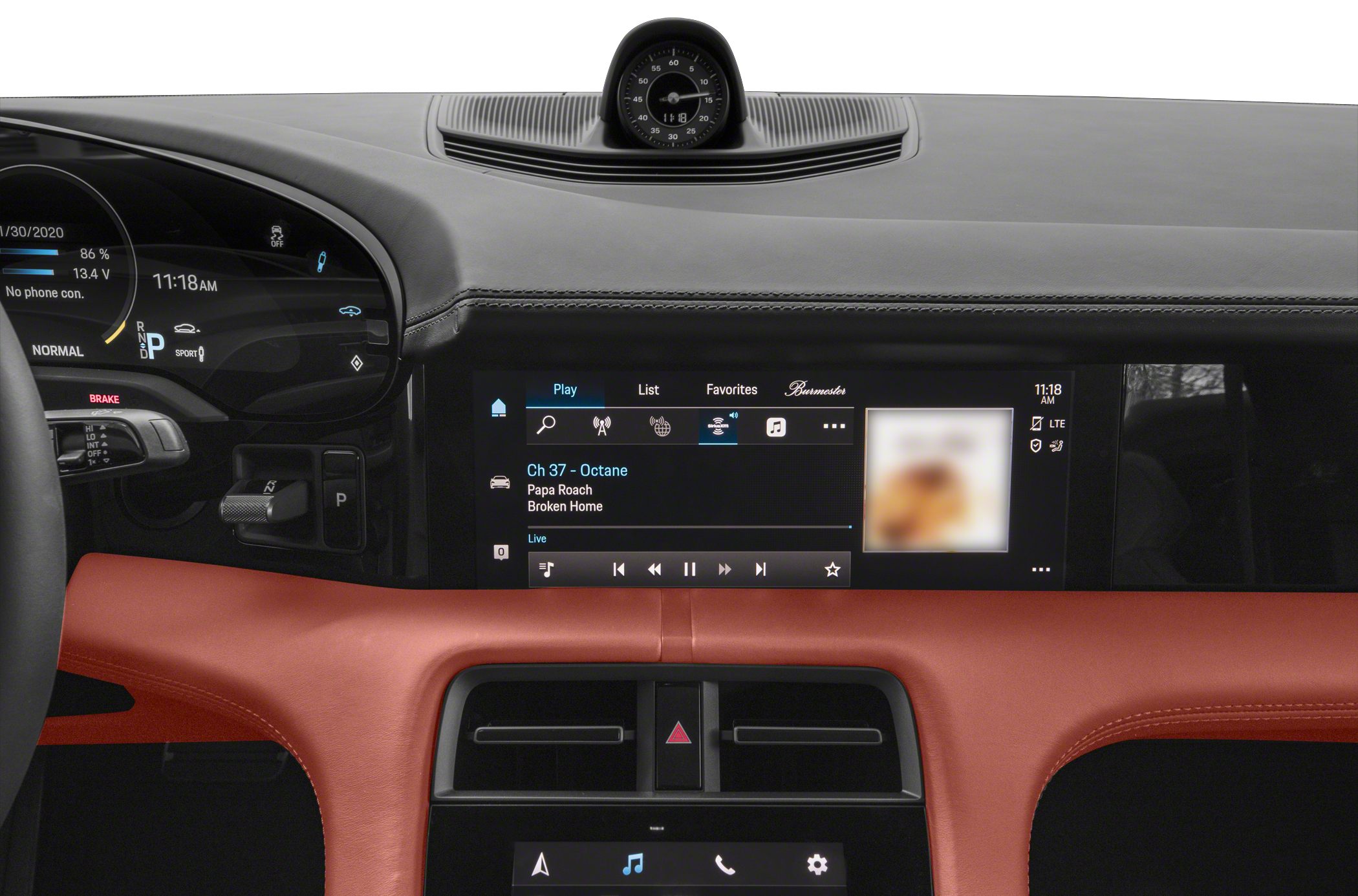 Digital instrument cluster and infotainment display with multimedia controls