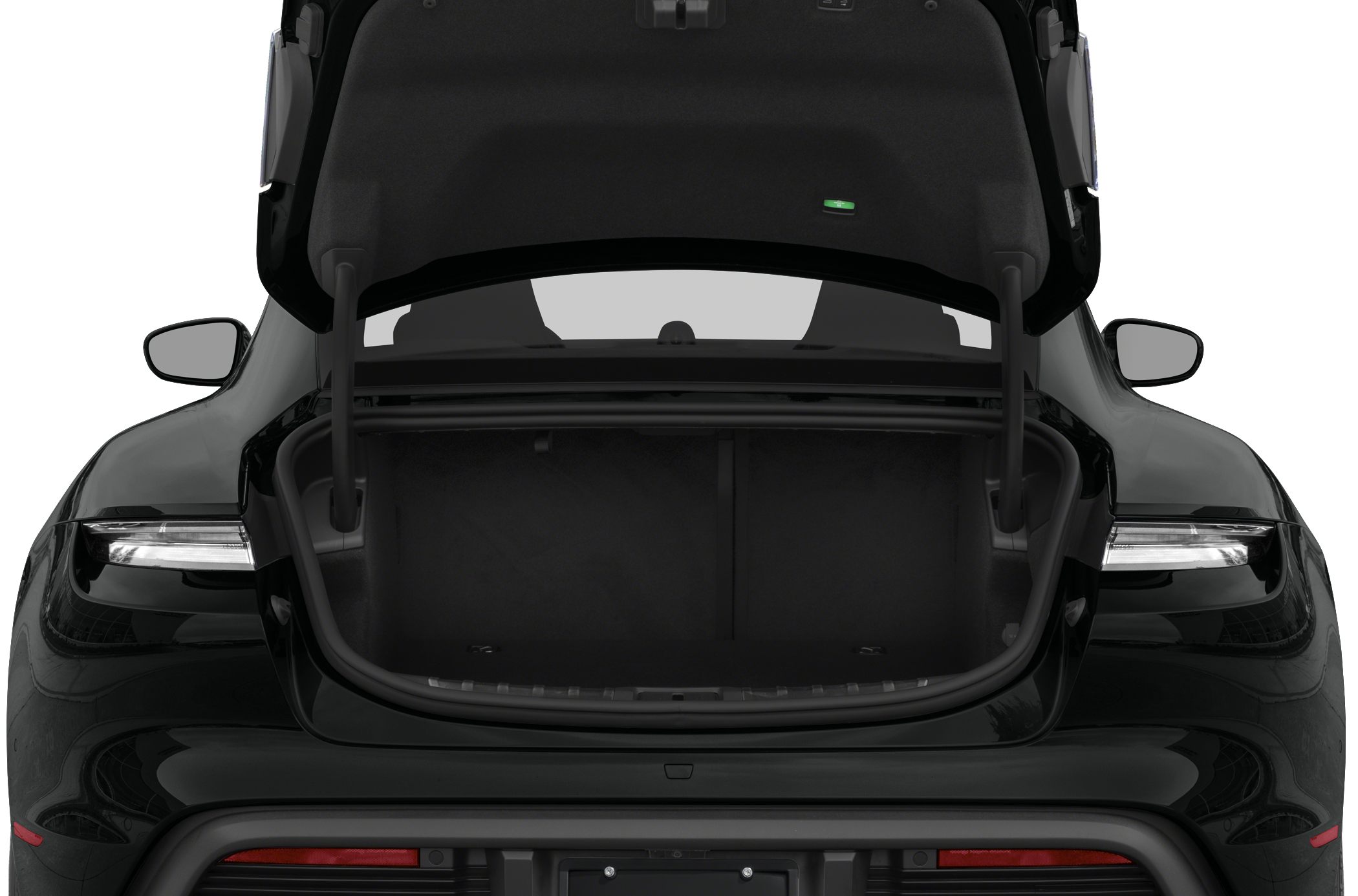 Open rear trunk of modern sport electric vehicle