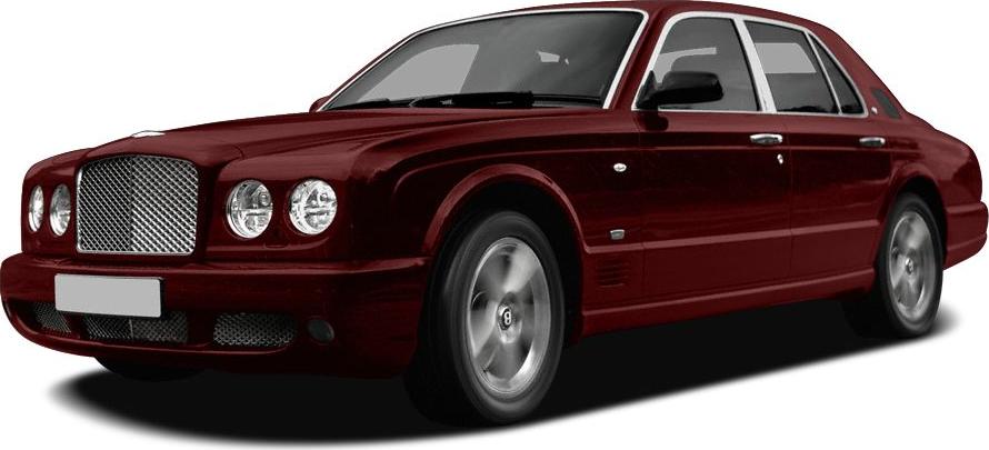 Luxury sedan front and side view with iconic Bentley design