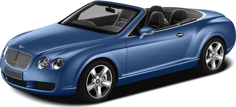 Blue luxury convertible with round headlights and distinctive wheels
