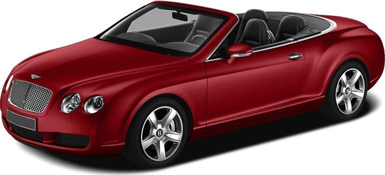 Red luxury convertible with chrome grille and dual round headlights