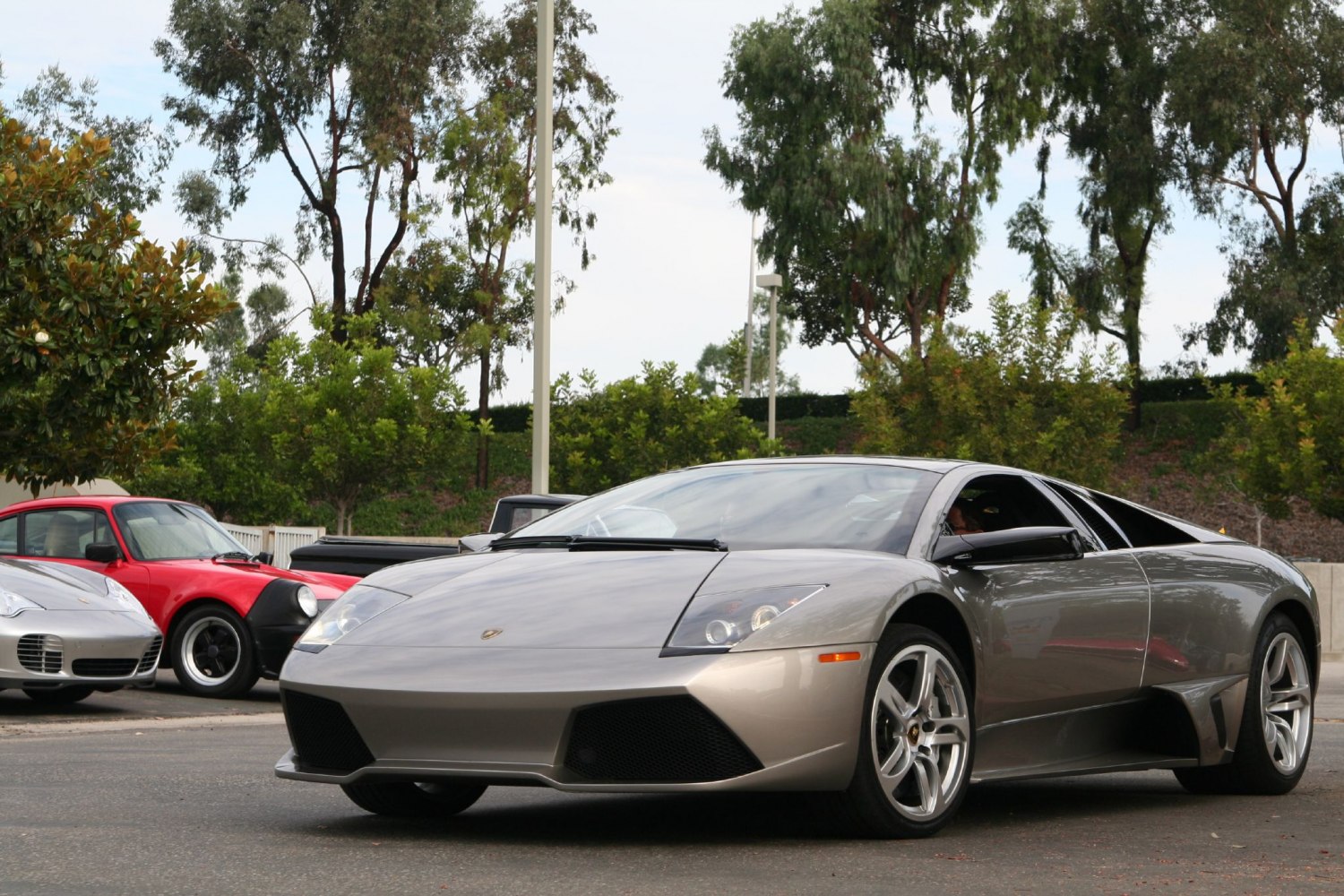 Sharp angular front with distinctive headlights and aerodynamic design