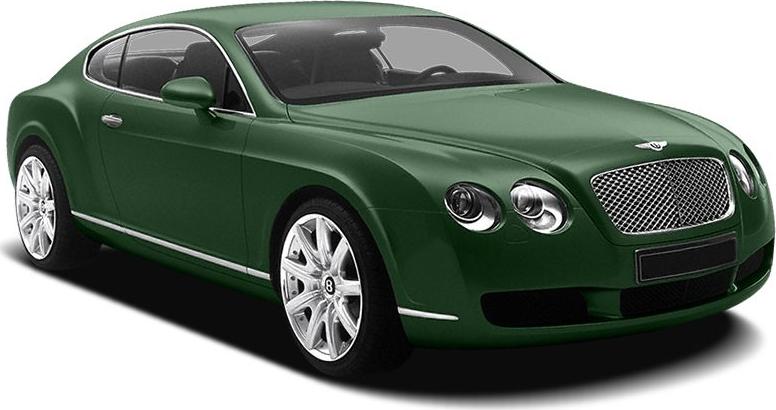 Green luxury coupe with mesh grille and round headlights