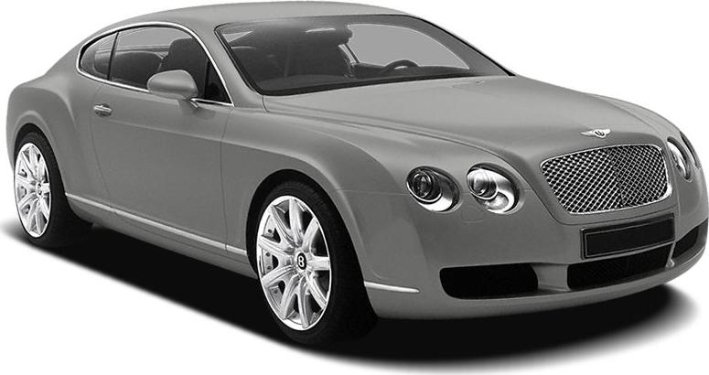 Front side view of luxury coupe with grille and alloy wheels