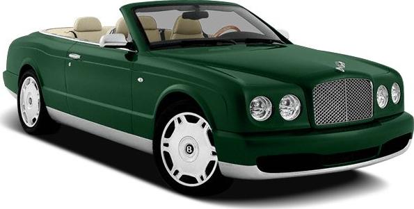 Luxury convertible with round headlamps and signature grille
