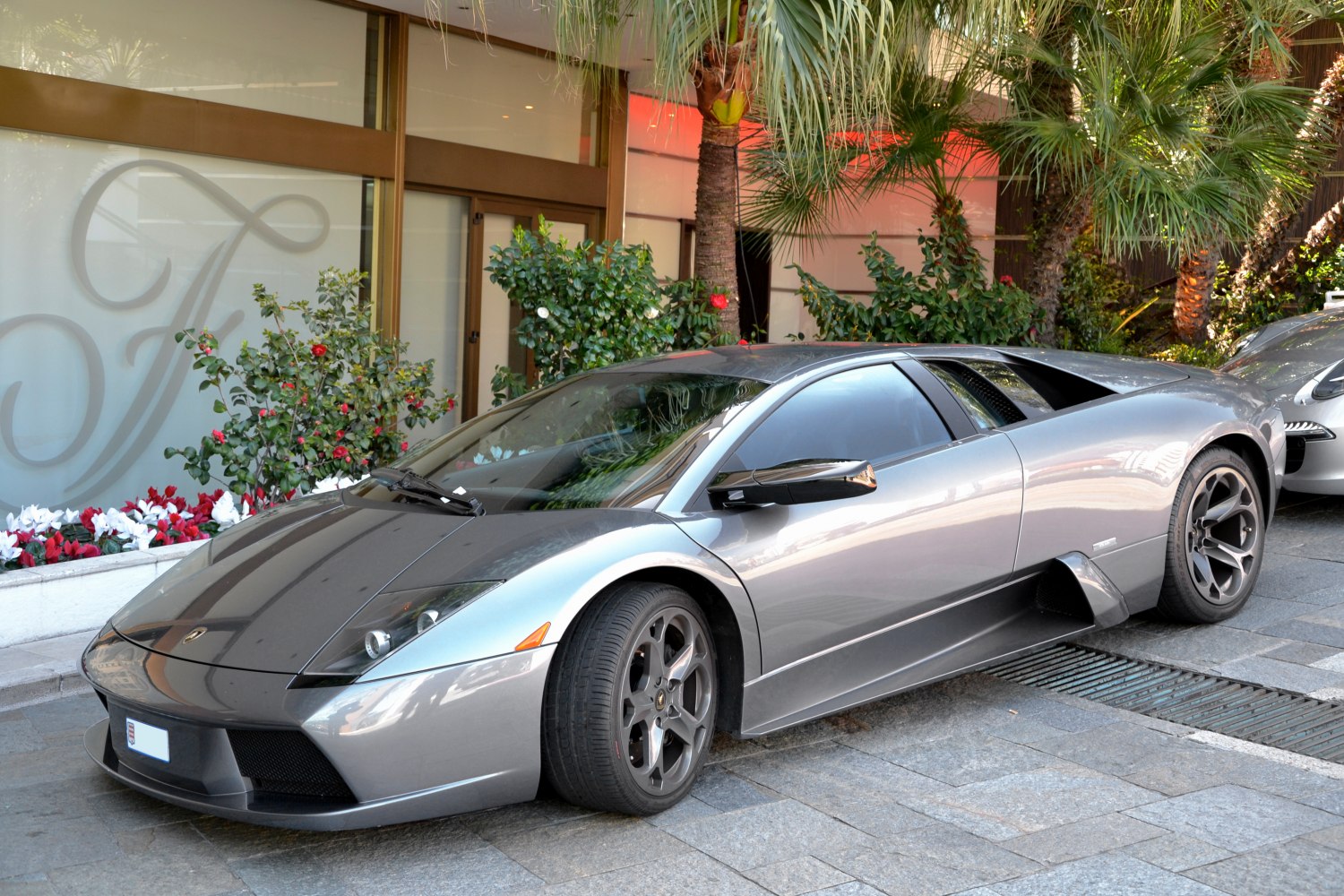 Angular headlights and aerodynamic sleek sports car body
