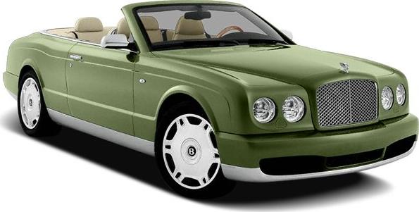 Luxury convertible with dual round headlights and prominent grille