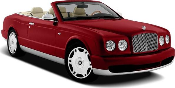 Red convertible luxury coupe with beige interior and classic grille