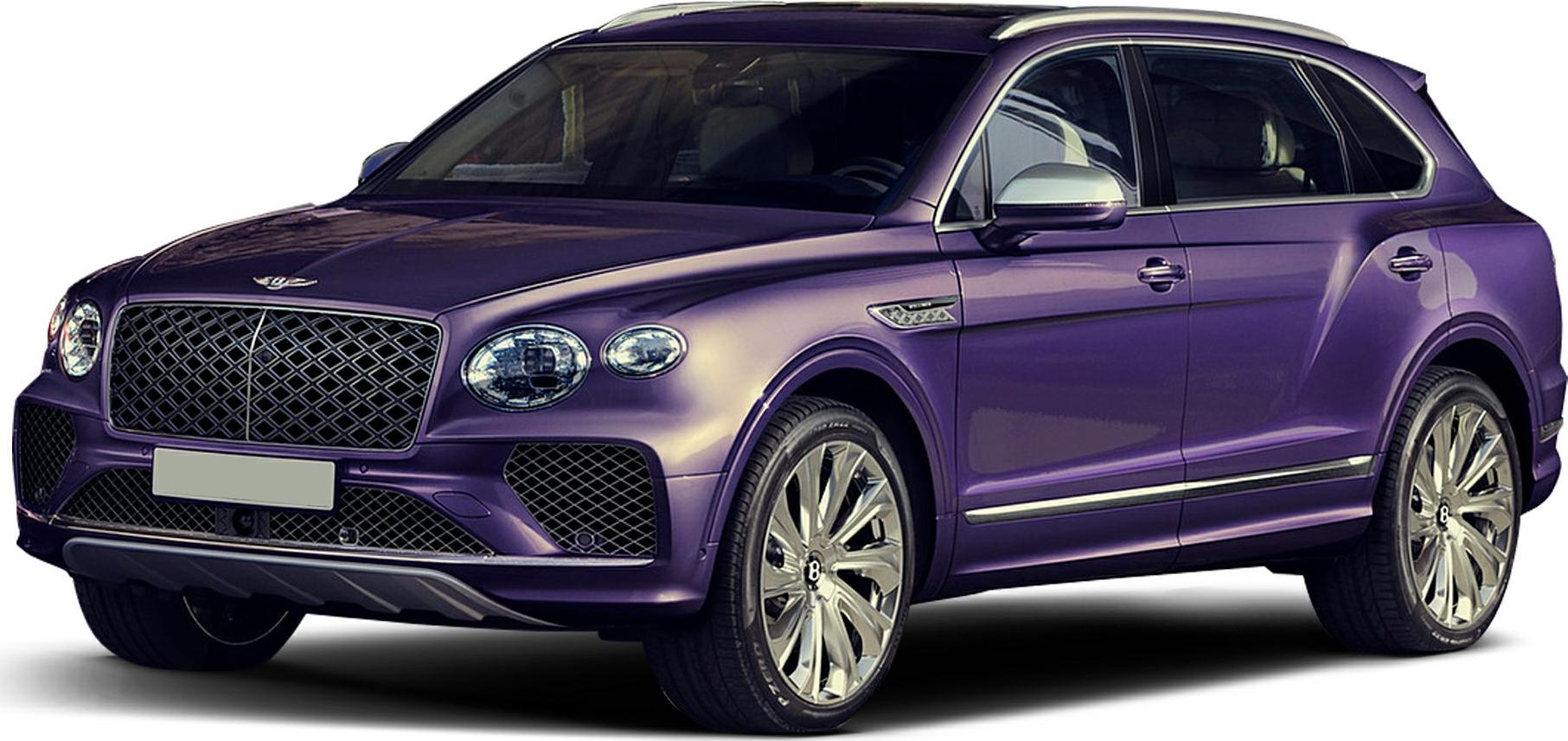 Twin round headlights and diamond mesh grille on luxury SUV