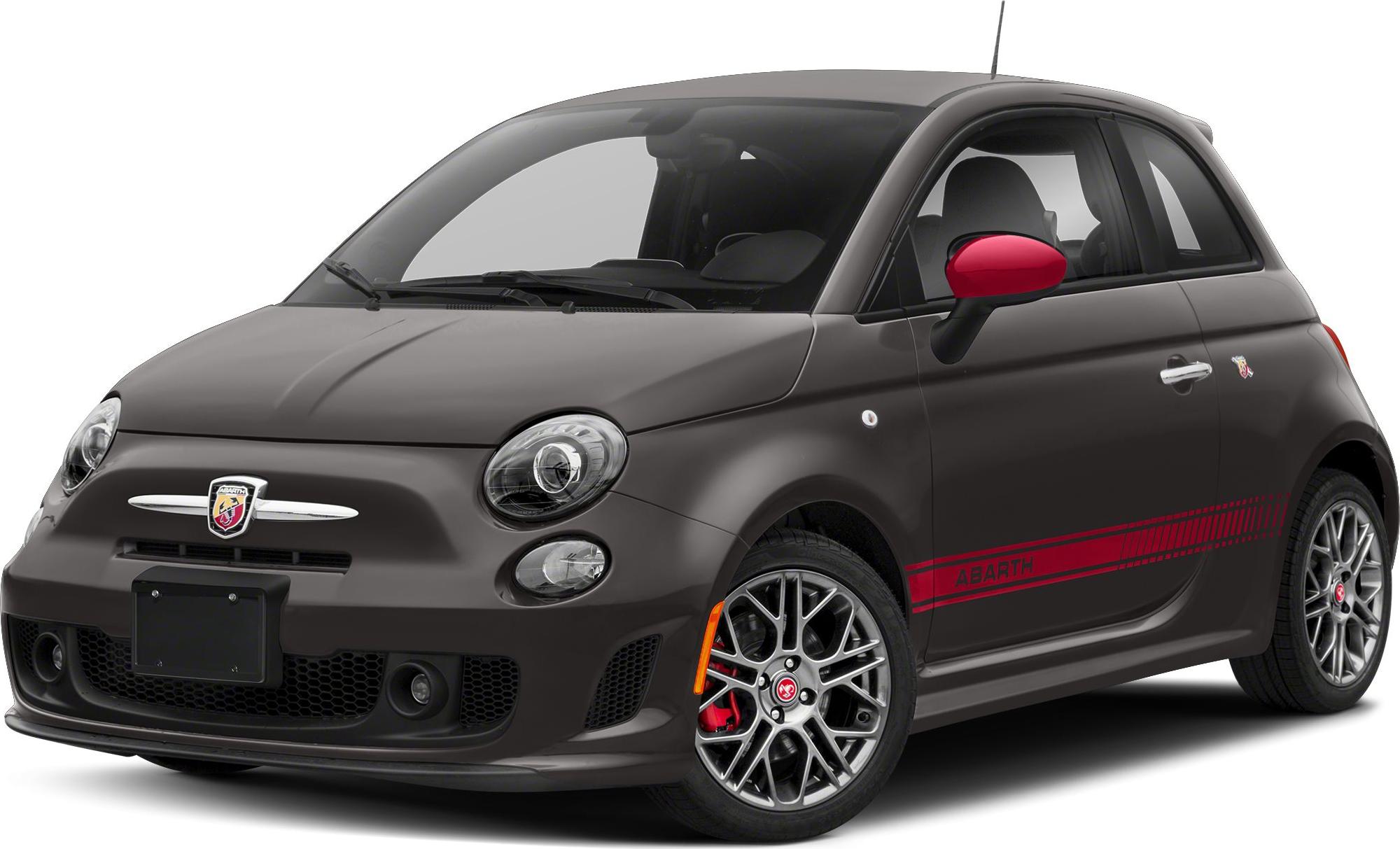 Sporty compact hatchback with red accent mirrors and multi-spoke alloy wheels