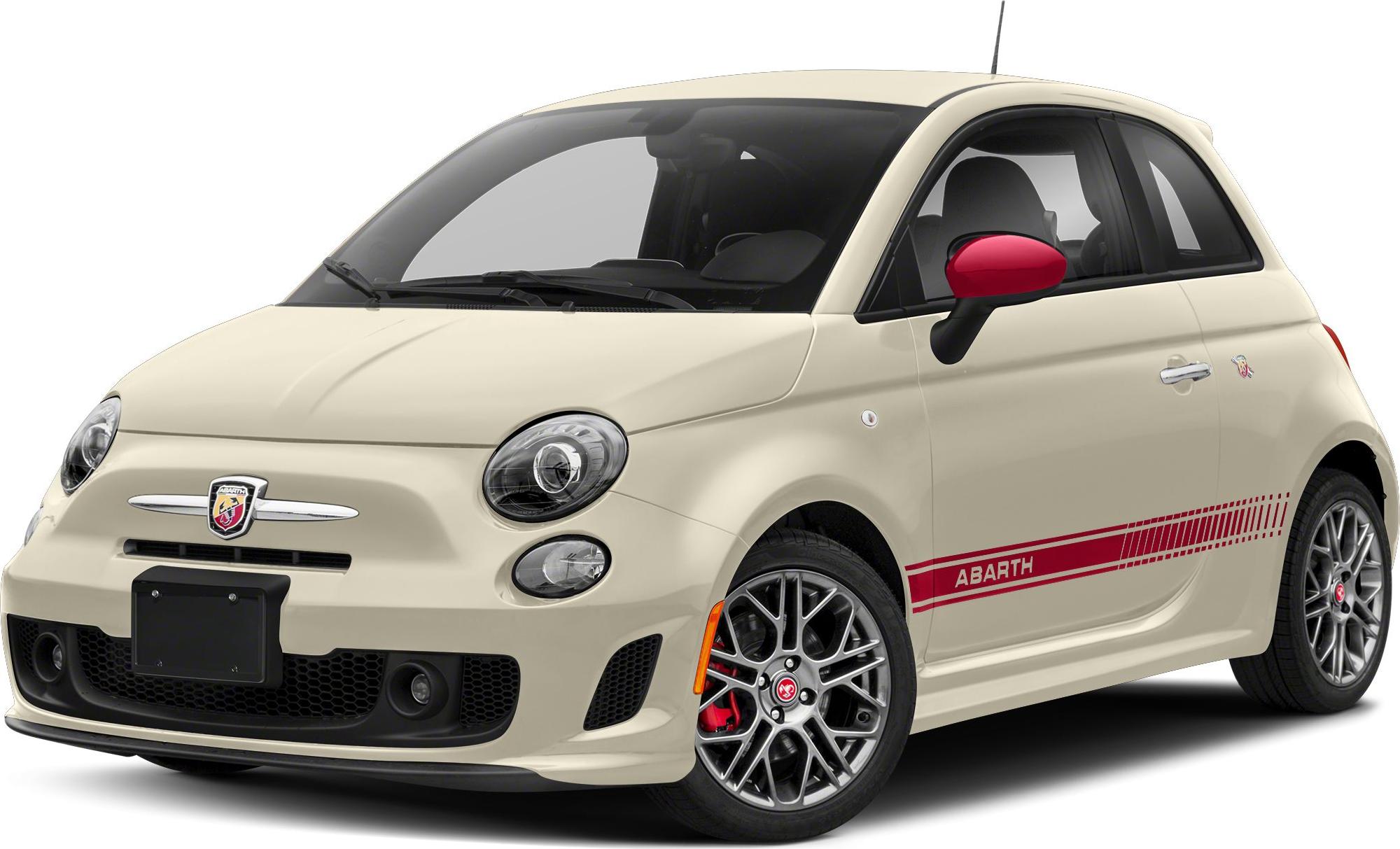 Front-side view of sporty compact hatchback with red accents
