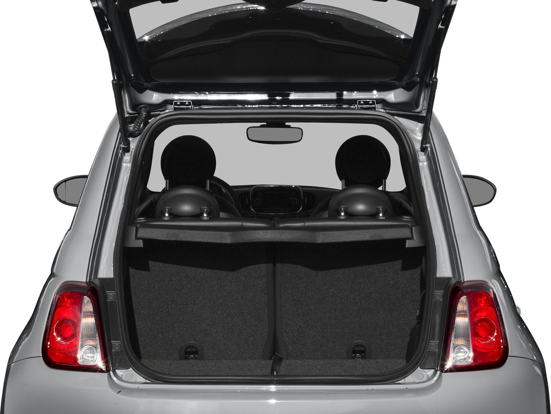 Open hatchback trunk showing rear seats and interior layout.