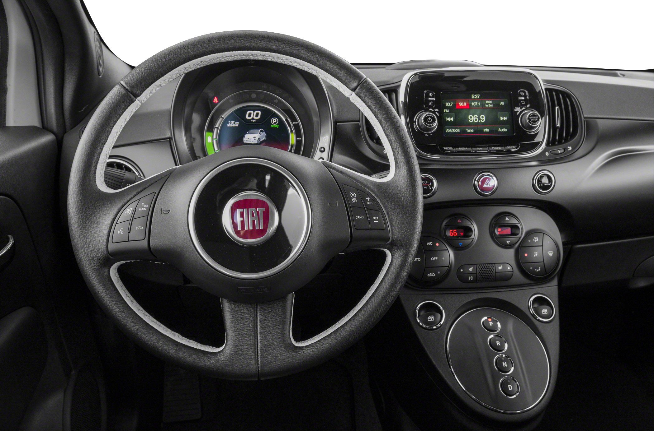 Multifunction steering wheel and digital dashboard display with center console controls