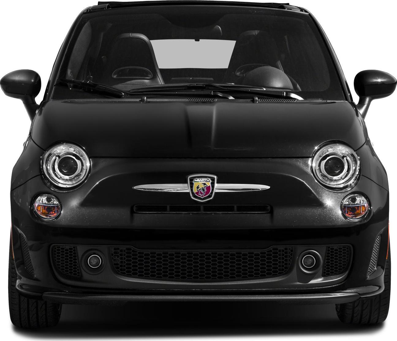 Compact front view with round headlights and Abarth badge