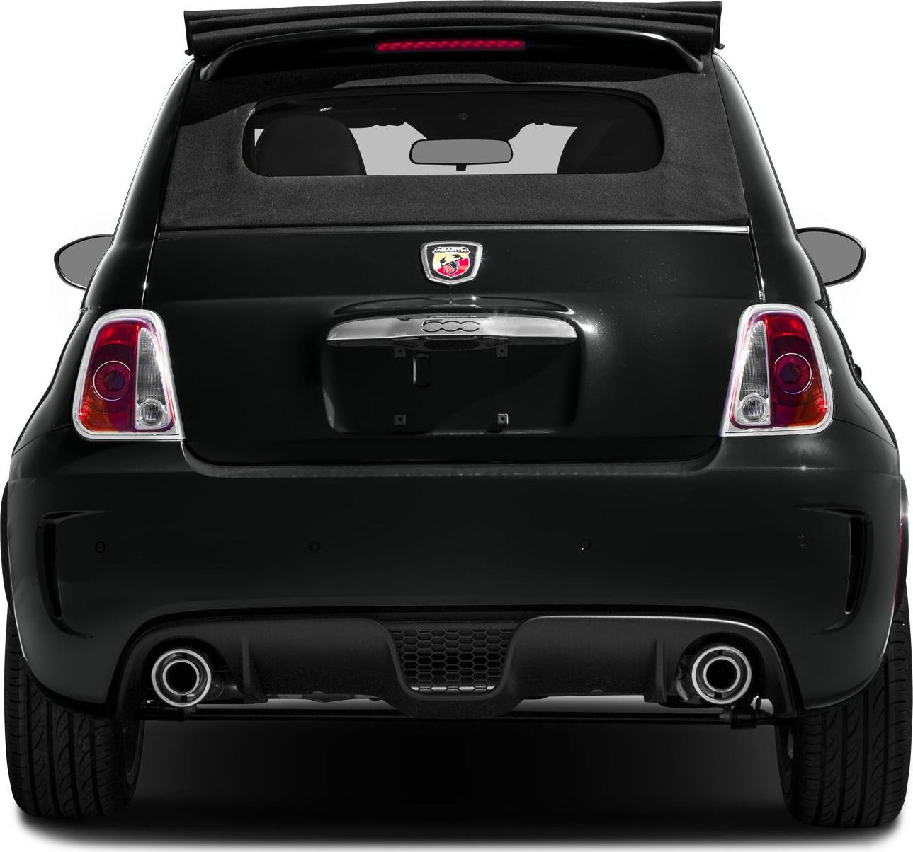 Rear view with dual exhaust and retractable convertible roof