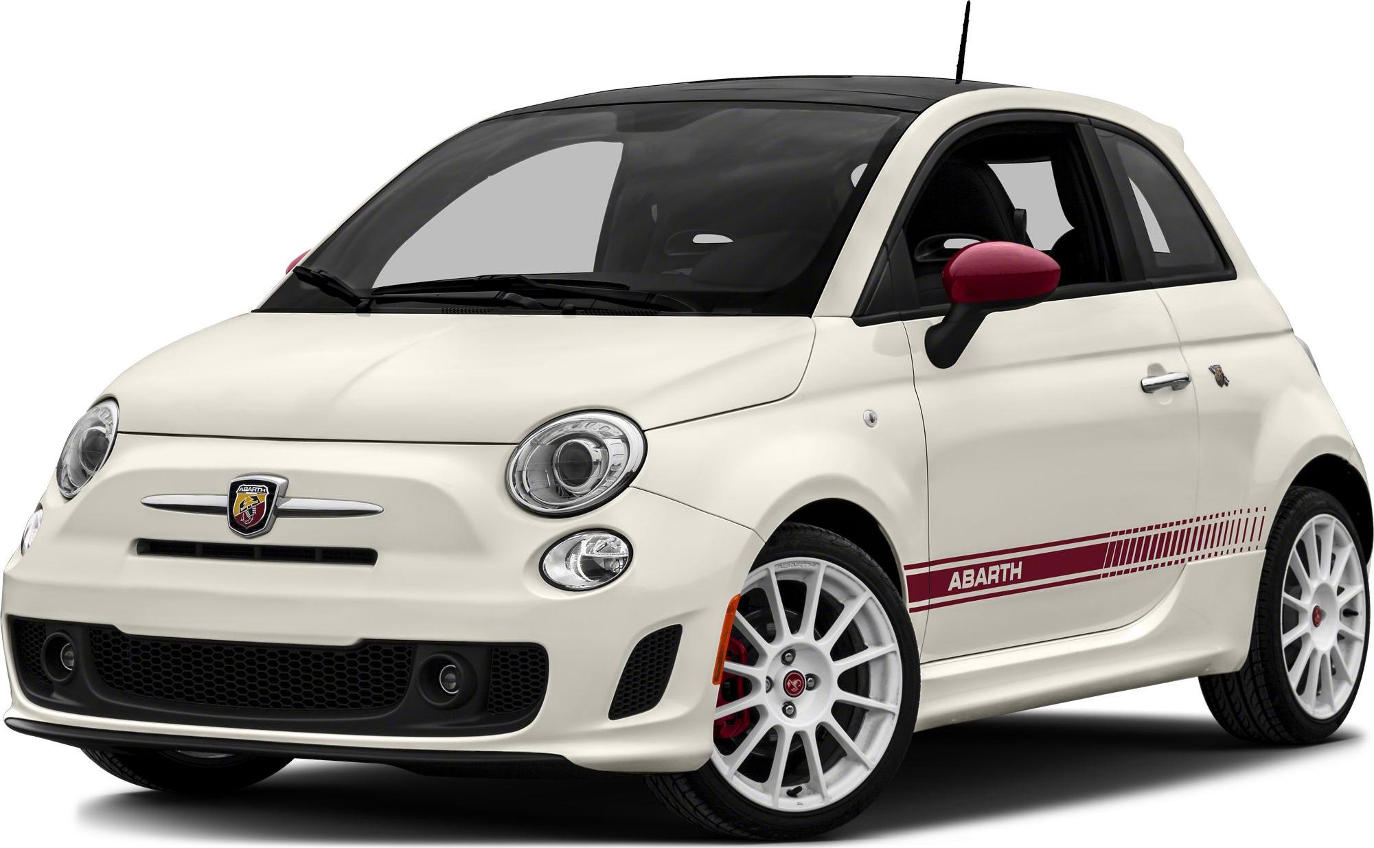 Compact hatchback with sporty red accents and white alloy wheels.