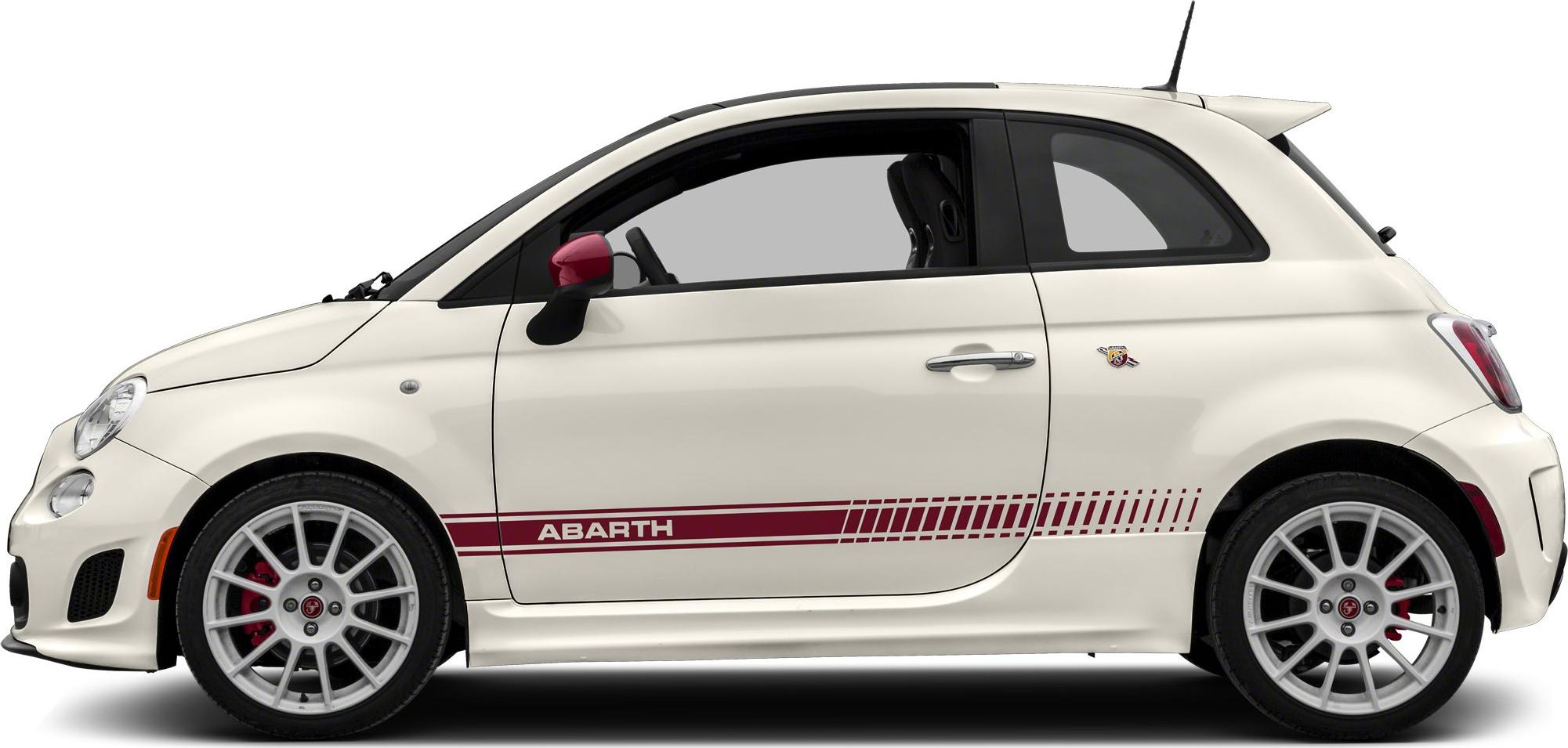 Side profile with red racing stripes and sporty alloy wheels