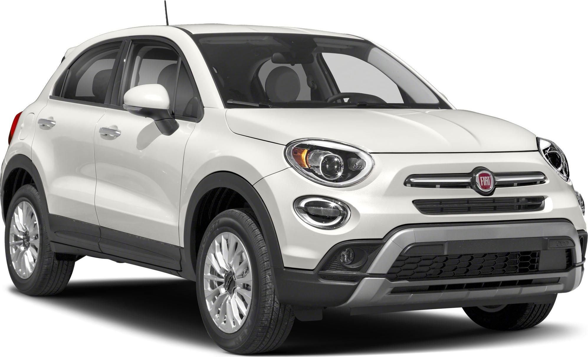 Front and side view of compact SUV with modern headlights and sleek white body