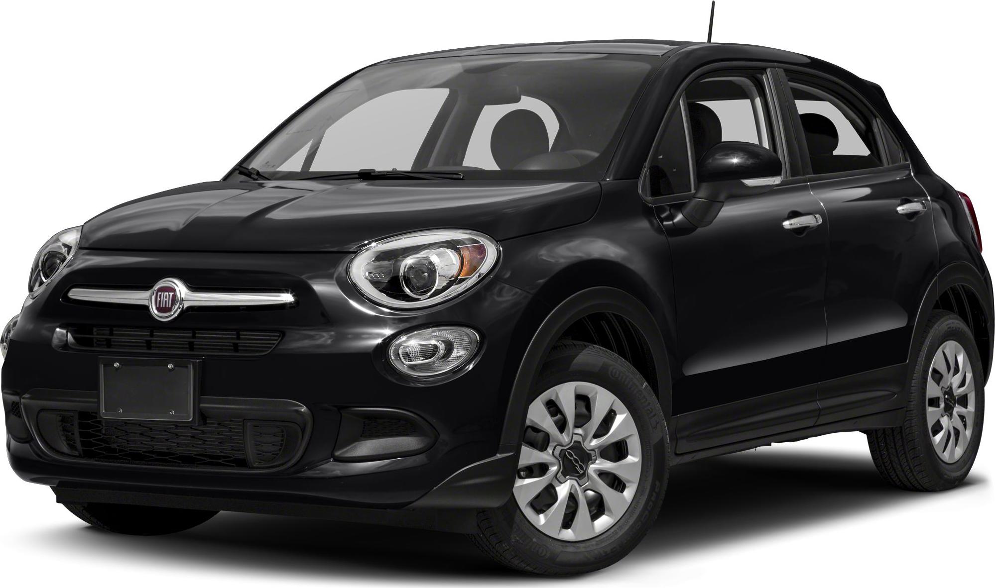 Black Fiat 500X front-side with distinctive headlights and wheel design
