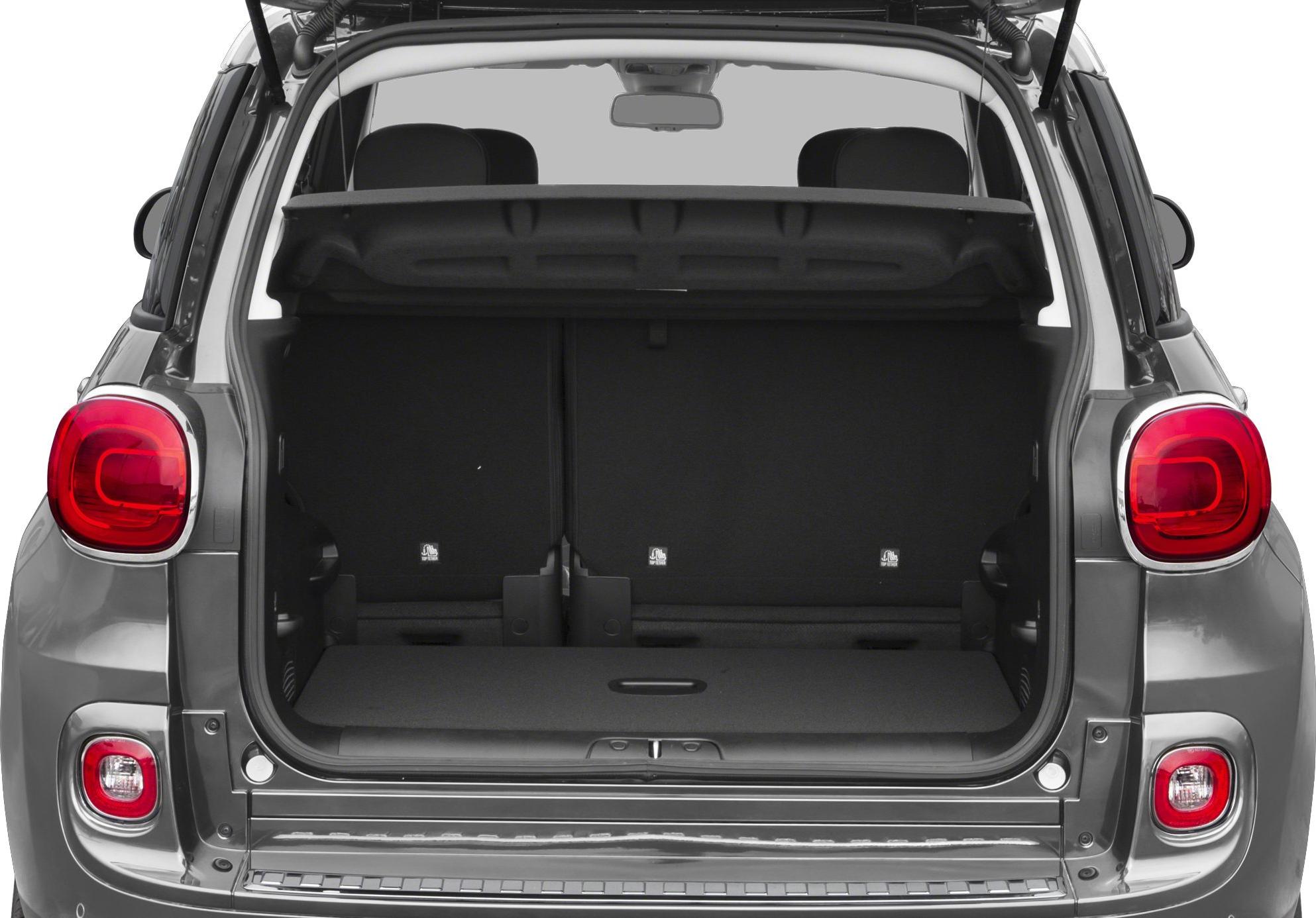 Open rear trunk with visible cargo area and folded rear seats